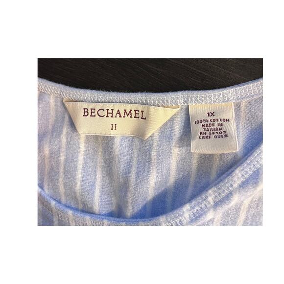 Béchamel II 100% Cotton Blue Dress & Button-Up Cover-Up Set Size 1X & 2X - Picture 11 of 14